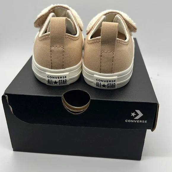 Converse Infant/Toddler CTAS One Strap OX – Size 7 – Warm Quarry/Egret/Black 👟✨ - Picture 4 of 11